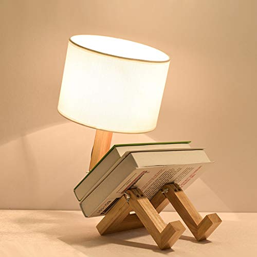 LAMPADA ABAT-JOUR DA appoggio legno bianca h43 tavolo comodino paralume shabby EUR 22,50