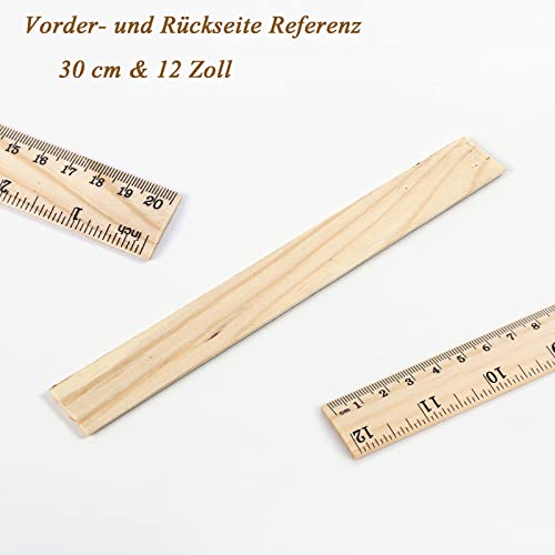 Asibt 30 Pack Wooden Rulers Student Rulers Wood School Rulers Measuring Ruler Office Rulers,2 Scale,30 Cm And 12 Inch #TOP2