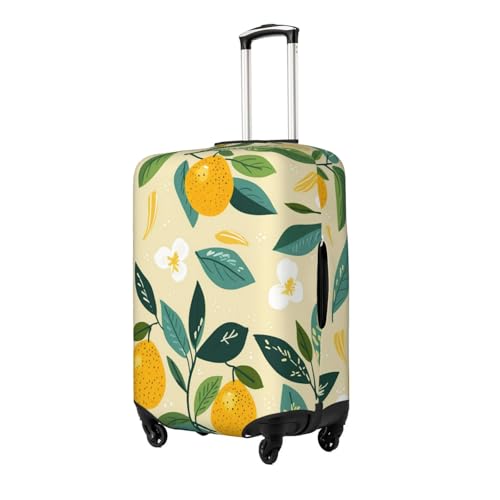 Lemon Fruit Leaves Luggage Cover Elastic Suitcase Protector Ftis 25-28 Inch Suitcase Cover for Luggage2