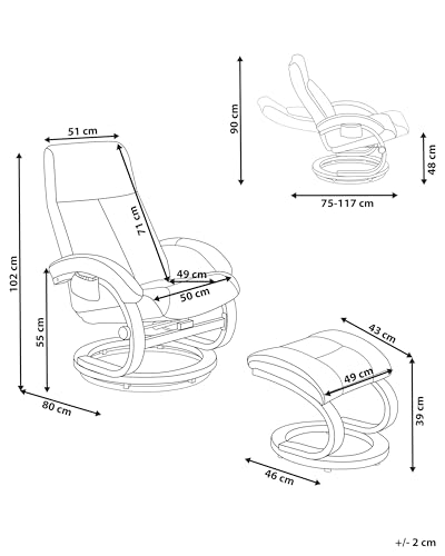 Bequemer Massagesessel mit Heizfunktion, Timer und Fußhocker grün Hero – Bild 4