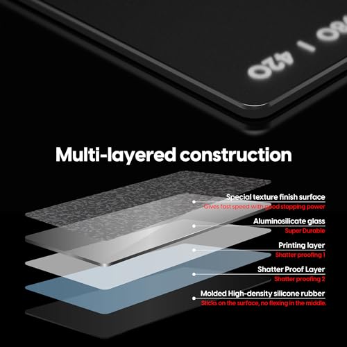 Image of Pulsar - Superglide Premium Glass Mouse Pad XXL ALUMINO-Silicate Glass Surface Anti-Slip Fully Molded high-Density Silicone Rubber 38.5in x 16.5in (XXL, Black)