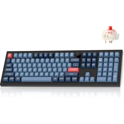 Image of Keychron V6 Max Wireless Custom Knob Mechanical Keyboard, QMK /VIA Programmable Full Size Bluetooth 5.1 /2.4 GHz /Wired RGB with Hot-swappable Gateron Jupiter Red Switch Compatible with Mac Windows Linux