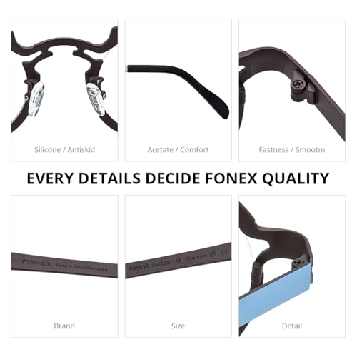 Image of FONEX Colorful Pure Titanium Glasses Frame Women Retro Round Eyeglasses