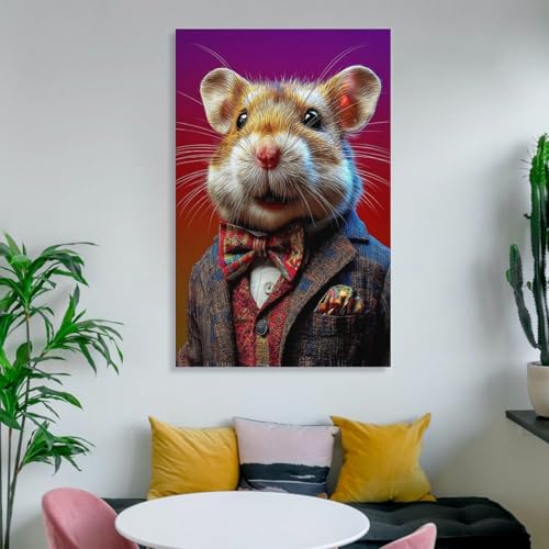 Tableaux muraux pour salon hamster chic décoration murale chambre 40x60cm - 4