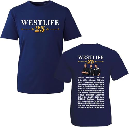 Image of Life 25th Anniversary 2026 T Shirt, West Concert Tour Graphic Tee Unisex (Navy, M)