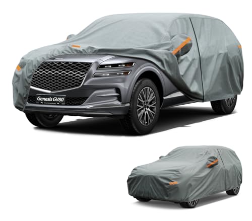 Image of Kayme Heavy Duty Car Cover Custom Fit Genesis GV80(2020-2026), Waterproof All Weather for Automobiles, Full Exterior Covers Sun Rain UV Protection.