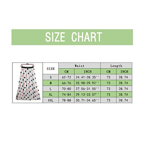 Saia com estampa de linha floral plissada, cintura alta, saia midi para mulheres na moda, Preto, P