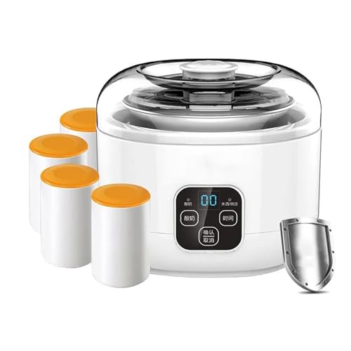 SAYEYBU Yogurtera, Yogurtera Digital AutomáTica, con Temporizador Y Control De Temperatura Constante, Yogurtera De Cocina, con Recipiente Interior De Acero Inoxidable,Blanca