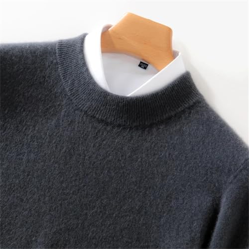 Men Merino Wool Pullover Half High Collar Knitted Sweater Warm Solid Color Business Casual Tops2