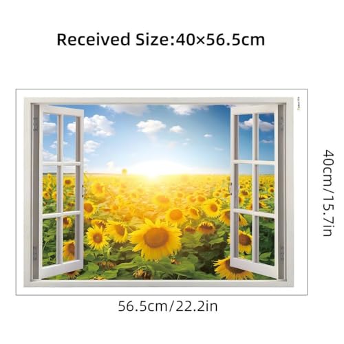 Vinilo decorativo de pared girasol 40x56.5 cm miniatura 6