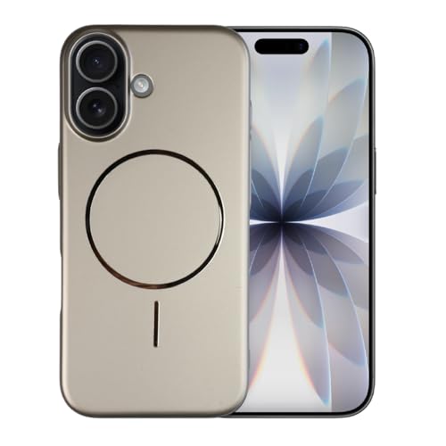 Image of AIBEX Ultra-Thin Mag-Saf Back Cover Case Compatible with iPhone 16| Slim Fit Scratch-Resistant Matte | Magnetic Wireless Charging | Microfibre Lining | Camera Protection (PC Material) - Titanium