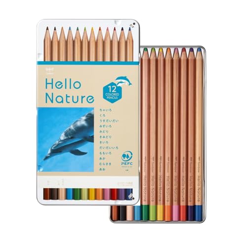 トンボ鉛筆 色鉛筆 ハローネイチャー 12色 ドルフィン CB-RHNDL0212C dwos6rj Amazon | トンボ鉛筆 色鉛筆 12色 (六角軸) 小学生 (6年間使える