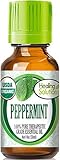 Organic Peppermint Essential Oil (100% Pure - USDA Certified Organic) Best Therapeutic Grade Essential Oil - 30ml