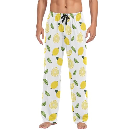 Laprad Men's Pajama Pants Lounge Comfy Pjs Bottoms Lemon Soft Sleep Pant with Pockets2