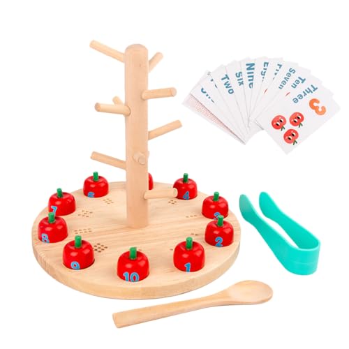 Jeu de cueillette de fruits en bois noble et design éducatif durable