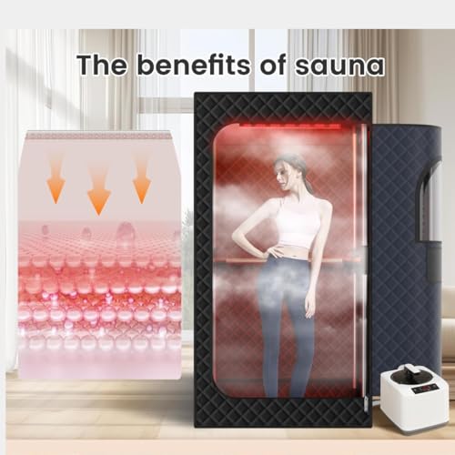 Image of Essensolife Sauna Box,Portable Steam Sauna for Body Relaxation,Portable Personal SPA Steam Tent with 4L /1500W Steamer, 1 Year Warranty /9 Levels Temp Control,Indoor,Outdoor Steam Sauna (Large)