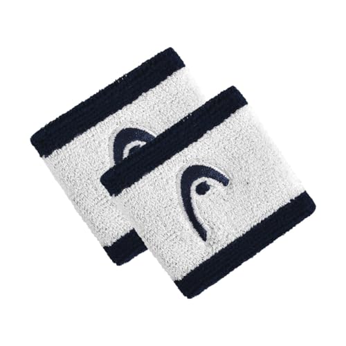 Image of HEAD Striper Wristband | Color: Navy Blue /White | Size: 2.5 inch | Material: Cotton | for Men & Women | Moisture-Wicking Properties | Dry and Comfortable | Secure and Snug fit