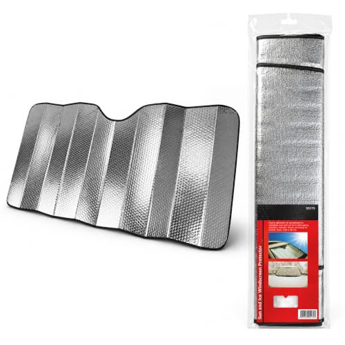 Windscreen Sun Shade Cover | Frost Protector | Foldable Front Windshield Cover Reflective Sun Shield for Car | UV protection | Heat reduction | Winter Ice Prevention | Universal Fit