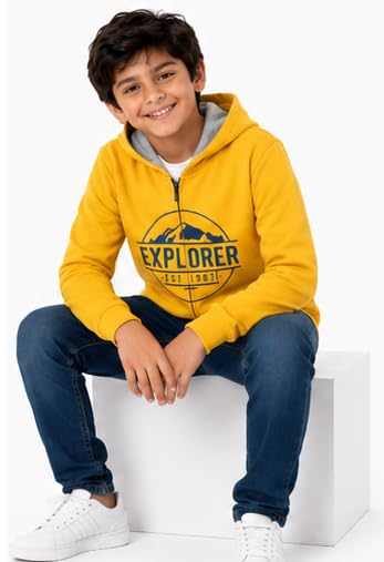 Image of T2F Boy's Cotton Regular Fit Hooded Sweatshirt