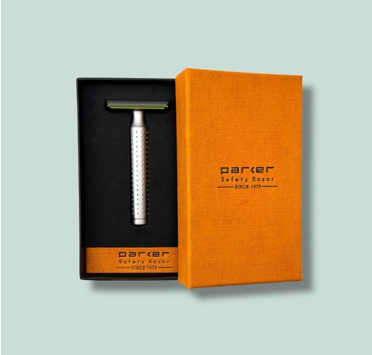 Image of Parker Safety Razor - The AeroShave, CNC Aluminum Double Edge Safety Razor & 5 Blades, Precision Blade Exposure for a Comfortable Shave, For Men & Women. Mild Aggression