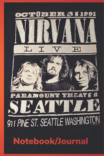 JOURNAL Nirvana: Journal with lined pages to write on - Cover inspired by vintage 1991 Nirvana concert souvenir tee shirt - 120 pages JOURNAL Nirvana: Journal with lined pages to write on - Cover inspired by vintage 1991 Nirvana concert souvenir tee shirt - 120 pages