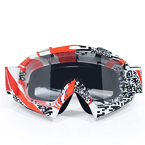 Fahrradbrille Winddicht,Motorradbrille Goggle UV-Schutzstreifen-Motorrad-Gläser Motocross-Goggles-Ski-Cross Country-Flexibles Dirt-Bike-Brillen(F2)