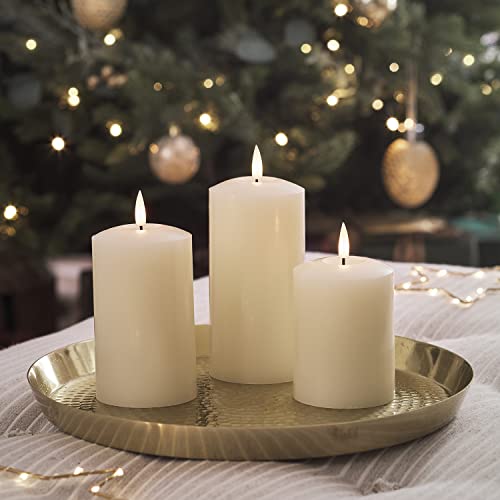 Lights4fun Set di 3 Candele LED TruGlow