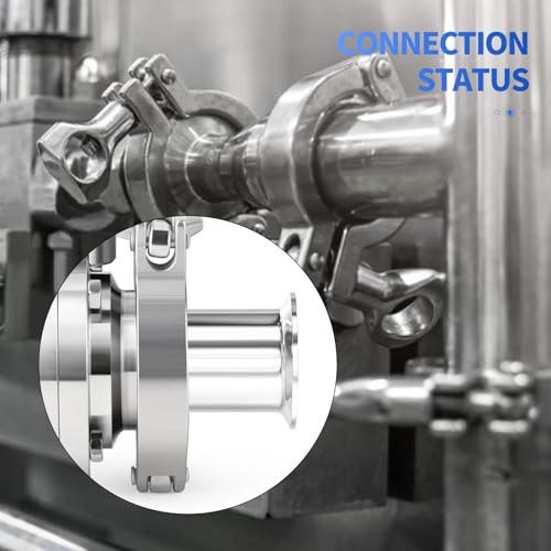 ERGAOBOY 1 Stück 1,5 Tri Clamp 50,5MM OD Ferrule Flansch Sanitär Spool Tube 304 Edelstahl Nahtlose Rundrohre mit Unterlegscheiben (Rohrlänge: 2/51MM)