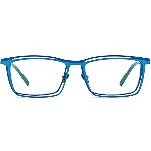 Image of FONEX Pure Titanium Glasses Frame Men Square Magnet Clip On Eyeglasses with Polarized Lens