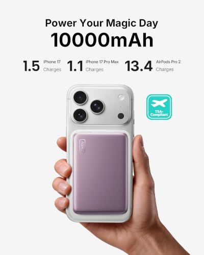 Image of INIU Slimmest Power Bank for MagSafe, 10000mAh Qi2.2 Certified 25W Wireless & 45W Wired USB C Fast Charging Portable Charger, Flight-Safe Travel Phone Magnetic Battery Pack for iPhone etc, Purple