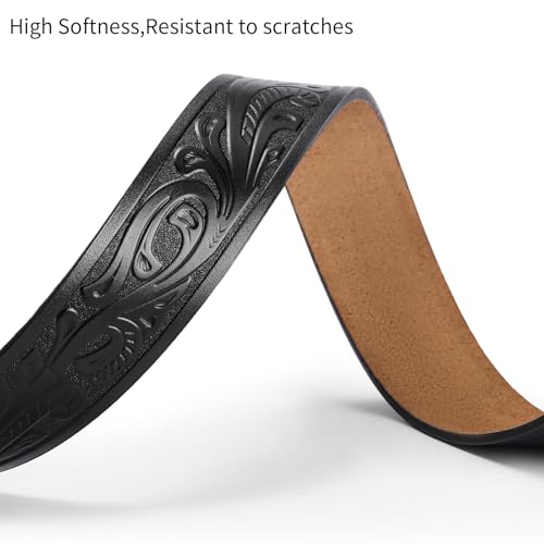 SENDEFN Western Leather Belt, 1.5" Wide, Red, Unisex-Adults, Men's, Western Belt, Belt4