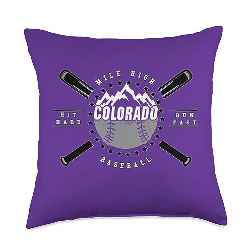 Colorado Baseball - Rocky Mountains Graphic Design Throw Pillow
