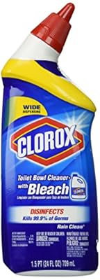 Clorox Toilet Bowl Cleaner with Bleach Rain Clean Scent Bottle 24 Oz, 2-Pack