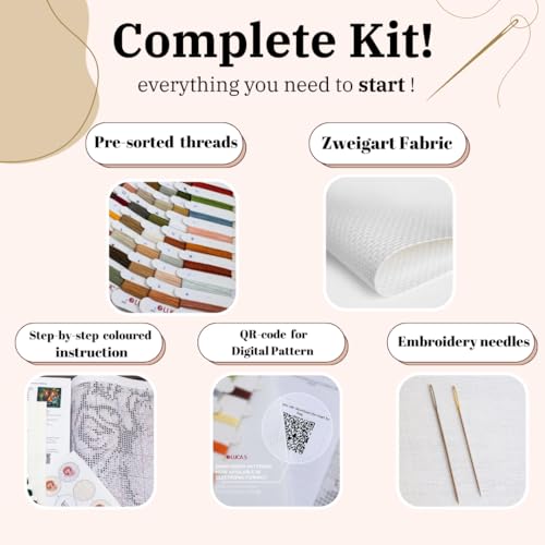 Image of Luca-S Cross Stitch Kit The Baby Giraffe, B2425, Counted Cross Stitch Kit for Adults, Needlecraft and Embroidery Kit | embroidery by Marussia