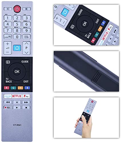 Telecomando Di Ricambio Per TV Toshiba Smart E 4K Ultra HDR. Modello CT8541. Con Pulsanti Netflix E Prime Video. Plug-and-Play, Senza Programmazione.