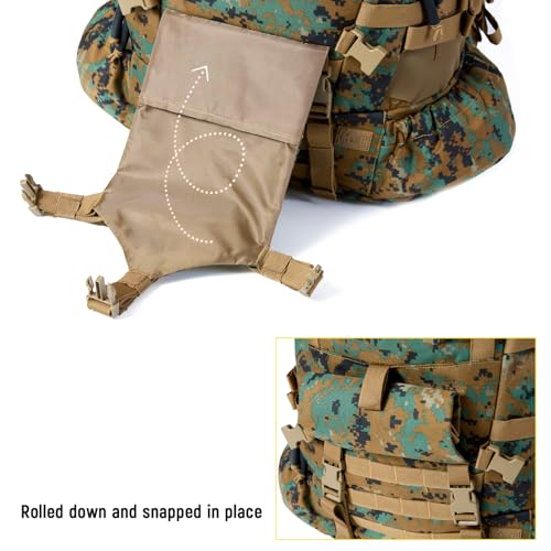 Image of MT Military Army Large Rucksack with Detacheable Assault Backpack Hydration Pack Shoulder Straps and Waist Belt Metal Frame | Detacheable