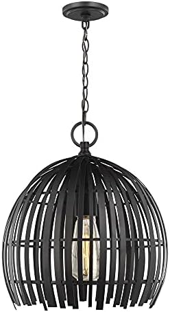 Generation Lighting 6522701-112 Hanalei - 1 Light Pendant, Midnight Black Finish