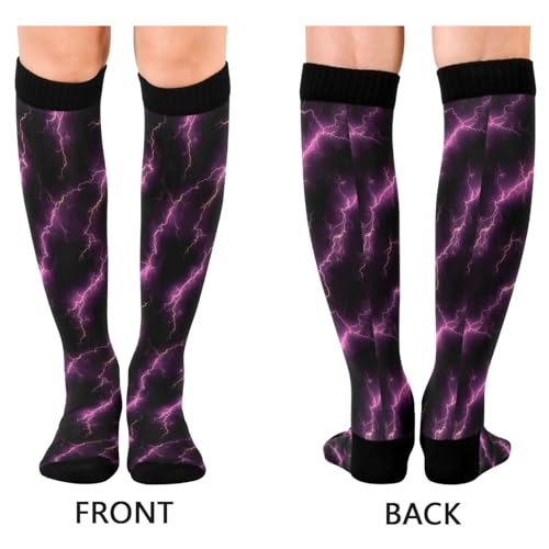 Lightning Bolts Thunderstorm Compression Socks for Women Men, Circulation Long Knee High Socks Casual Stocking Athletic Tube Sport Sock2