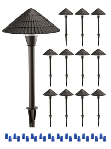 Image of LEONLITE 12-Pack LED Low Voltage Landscape Path Lights, 12-24V AC /DC, 4000K