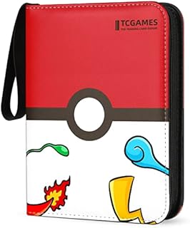 Tcgames Card Binder 4-Pocket, 440 Pockets Card Holder with 55 Sleeves Red
