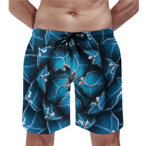 Swim trunk homme fleurs bleues idéal pour le beach-volley et la plage
