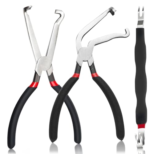 3PCS Electrical Disconnect Pliers 37960, 37980 Electrical Connector Pliers for Cars, 13120 Electrical Connector Separator, Fuel Line Petrol Pipe Automotive Disconnect Tool, Push Tab Style Plugs
