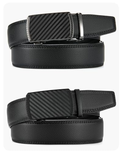 Image of CHAOREN Leather Ratchet Belt Men 2 Pack - Customizable Fit, Effortless Style (35mm)