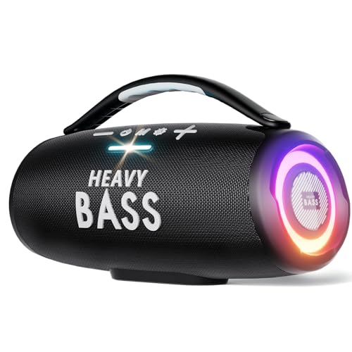 HEAVY BASS Speakers Bluetooth Wireless, 80W Max Loud Portable Speaker with Bass, 20H Playtime, IPX6...