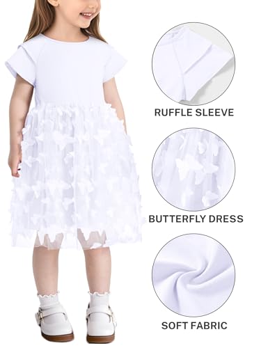 Toddler Girl Tutu Dress Girls Butterfly Tulle Dresses Summer Clothes Size 3-7 Years4