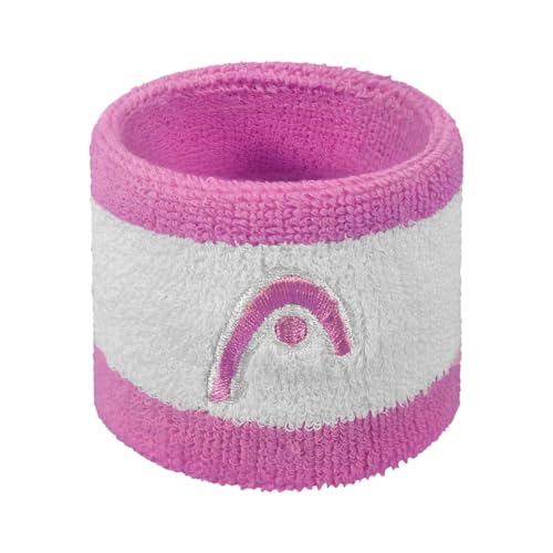 HEAD Striper Wristband | Color: Pink/White | Size: 2.5" | Material: Cotton | for Men & Women | Moisture-Wicking Properties | Dry and Comfortable | Secure and Snug fit | Flexible