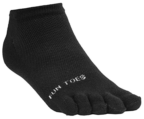 Image of FUN TOES Women's Cotton Toe Socks-Barefoot Running- Breathable- 6 Pairs Pack-Size 9-11 Lightweight