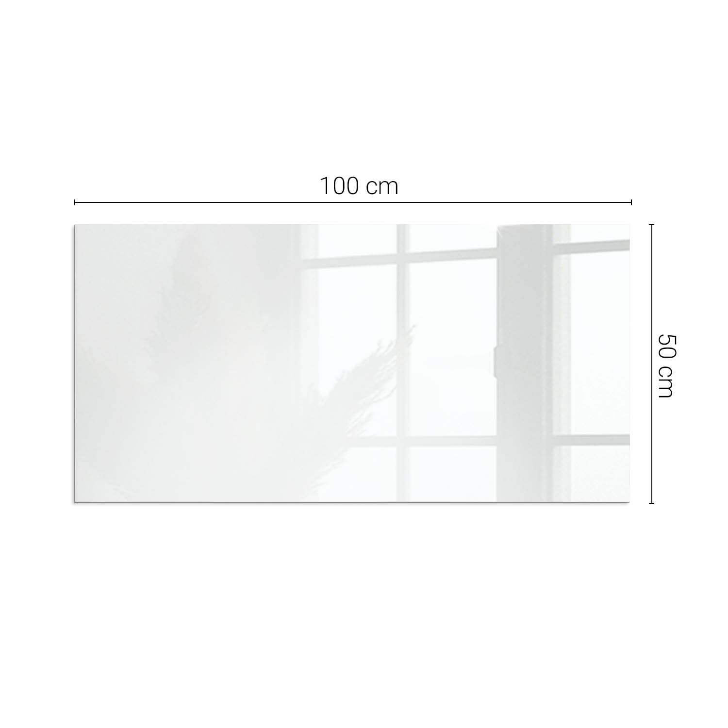 Verre Trempé de Cheminée 100x50 cm Résistant à la Chaleur Élégant Protecteur de Sol Plaque de Protection Contre Les Étincelles Imprimé Rectangular Base de Foyer - Couleur Blanche
