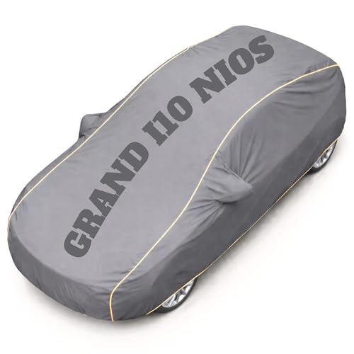 Image of Superior Grade Quality Grand i10 Cover (All Variants) Car Body Cover - 100% Waterproof Custom Fit with Mirror Pockets | Triple-Stitched Elastic Design, Heat Reflective, Anti-Dust, All-Weather