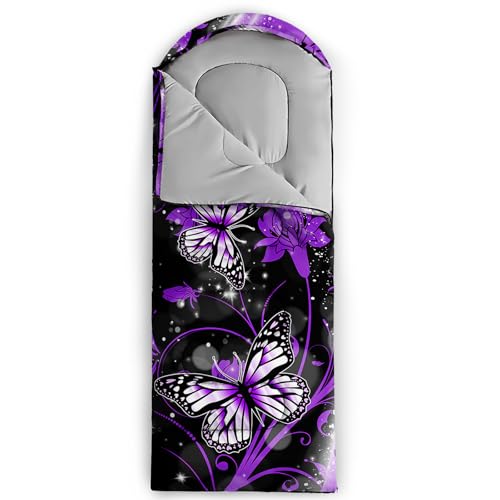 Image of QOOMO Ball Flower Camping Sleeping Bags,3 Season Warm & Cool Weather,Lightweight,Waterproof Sleeping Bags for Adults & Kids,Traveling,and Outdoors,Camping Gear Equipment